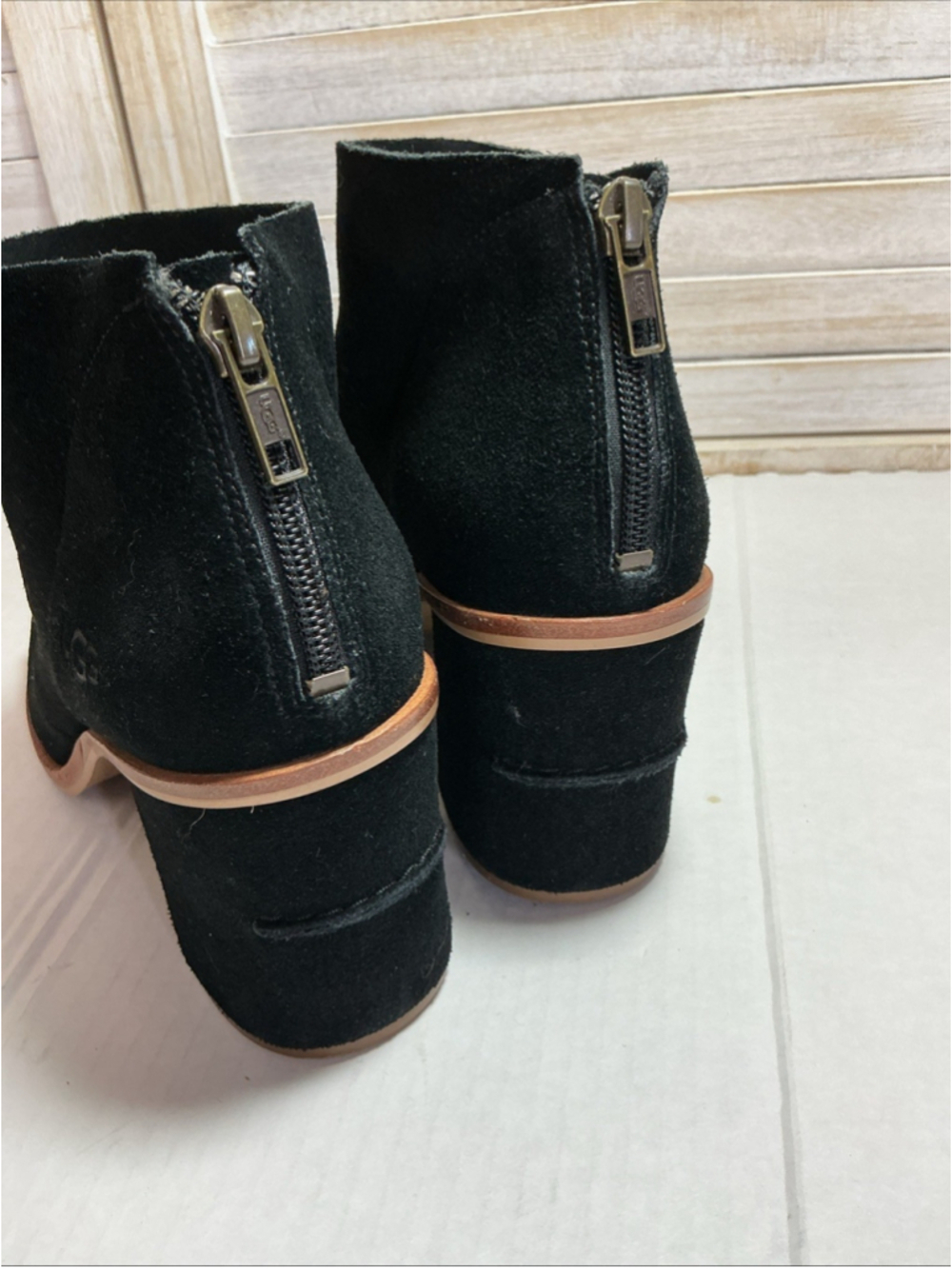 UGG Black Suede Women's Heels Size 9.5 - Picture 8 of 9